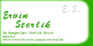 ervin sterlik business card